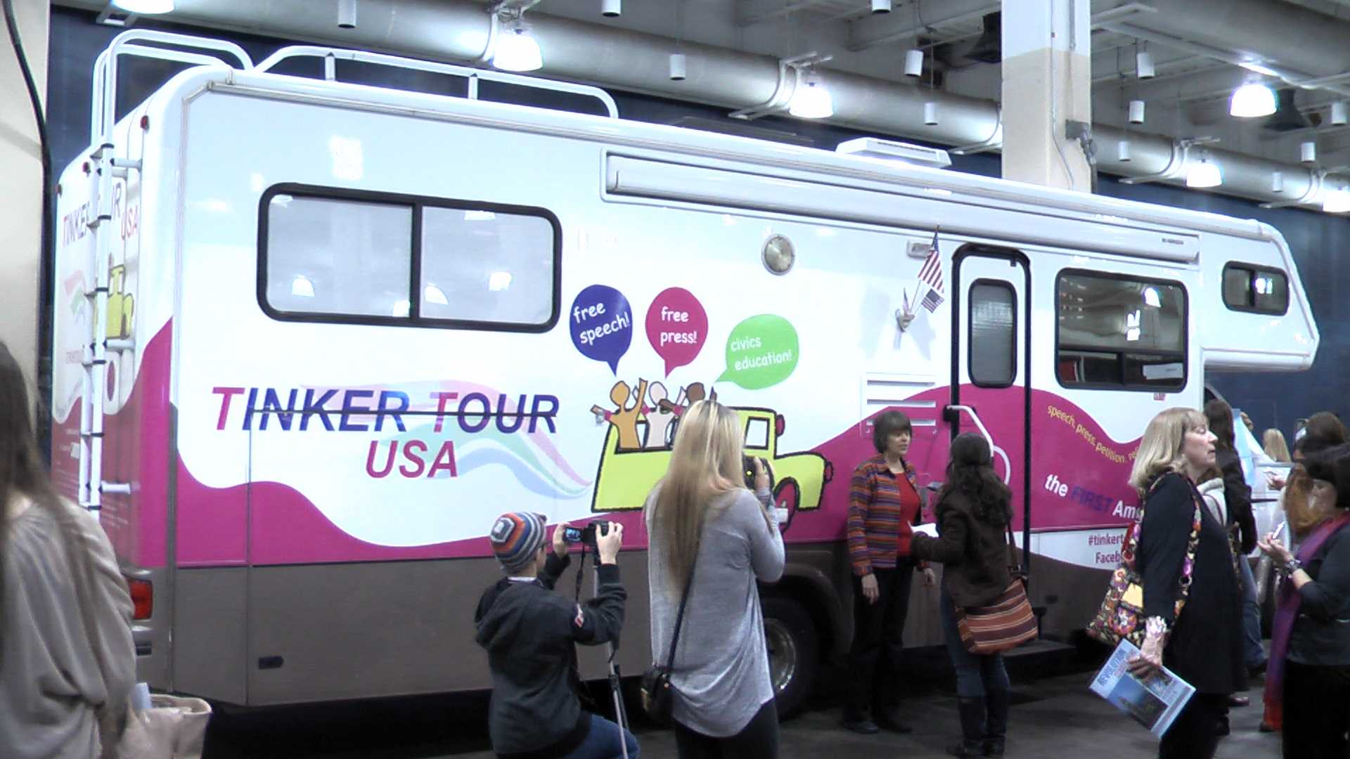"I’m going on the “Tinker Tour” — a bus (or RV) tour   across the country to promote youth voices, free speech and a free press," Tinker said on her website.