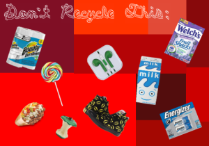 Some items that cannot be recycled.
