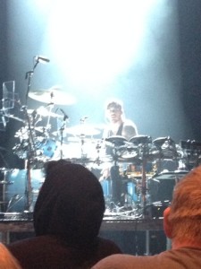 Drummer Shannon Leto takes a break in between songs after relentless playing.