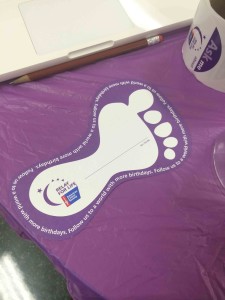 The feet are one dollar each, all proceeds go to the American Cancer Society. 