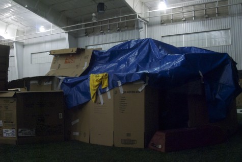 Students from all grade levels brought cardboard boxes into the indoor facility to raise awareness for homelessness. This was the annual Cardboard Box City organized by the Lovejoy Key Club.