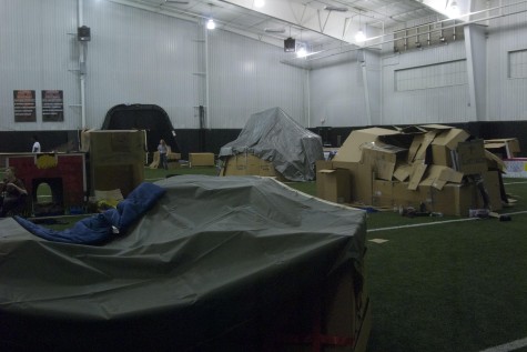  Students from all grade levels brought cardboard boxes into the indoor facility to raise awareness for homelessness.  This was the annual Cardboard Box City organized by the Lovejoy Key Club. 