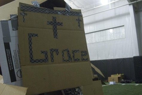  Students from all grade levels brought cardboard boxes into the indoor facility to raise awareness for homelessness.  This was the annual Cardboard Box City organized by the Lovejoy Key Club. 