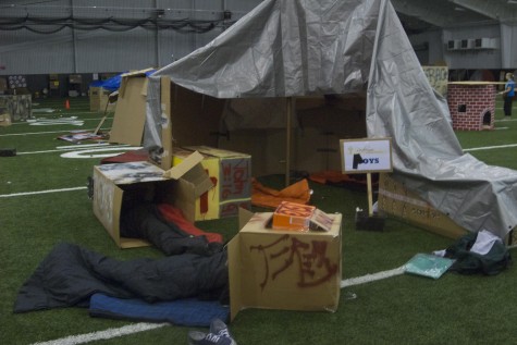  Students from all grade levels brought cardboard boxes into the indoor facility to raise awareness for homelessness.  This was the annual Cardboard Box City organized by the Lovejoy Key Club. 