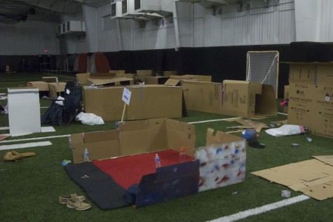  Students from all grade levels brought cardboard boxes into the indoor facility to raise awareness for homelessness.  This was the annual Cardboard Box City organized by the Lovejoy Key Club. 