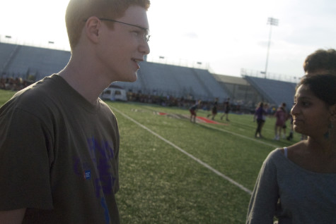 Sophomore Ian Raybon speaks with his team prior to Relay for Life regarding ways they can raise money throughout the night on Friday, April 11, 2014.