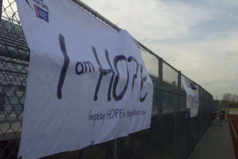 Encouraging messages were lining the track as Relay for Life got into full swing on Friday, April 11, 2014.